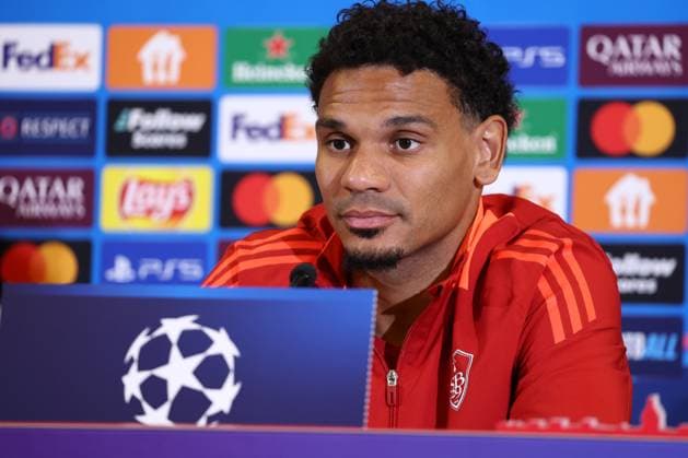 SOCCER - UEFA CL, RBS vs Brest SALZBURG,AUSTRIA,30.SEP.24 - SOCCER - UEFA Champions League, Red Bull Salzburg vs Stade Brestois 29, preview, press conference, PK, Pressekonferenz Brest. Image shows Kenny Lala (Brest).  GEPAxpictures xDavidxGeieregger