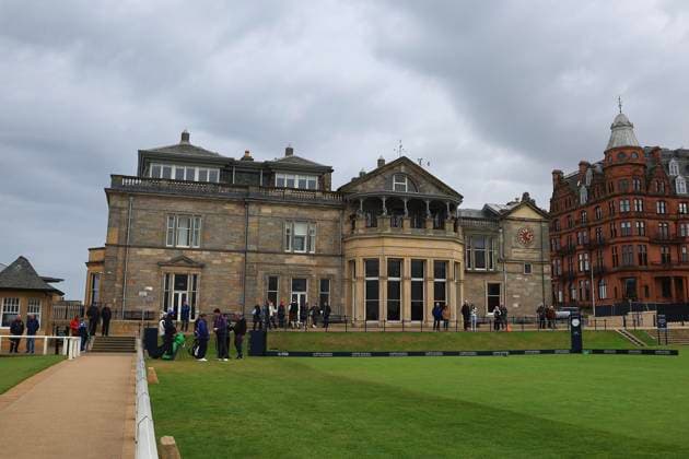 30th September 2024; Old Course at St Andrews, St Andrews, Fife, Scotland; Alfred Dunhill Links Golf Championship, First Practice Day; The R&amp;A clubhouse and first tee of the Old Course, St Andrews, during a practice round ahead of the Dunhill Links Championship  ActionPlus12698483 DavidxYoung