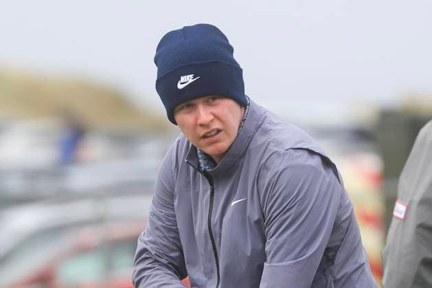 30th September 2024; Old Course at St Andrews, St Andrews, Fife, Scotland; Alfred Dunhill Links Golf Championship, First Practice Day; Robert Macintyre of Scotland on the practice tee of the Old Course, St Andrews, ahead of the Dunhill Links Championship  ActionPlus12698516 DavidxYoung
