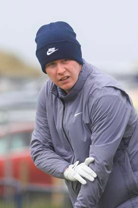 30th September 2024; Old Course at St Andrews, St Andrews, Fife, Scotland; Alfred Dunhill Links Golf Championship, First Practice Day; Robert Macintyre of Scotland on the practice tee of the Old Course, St Andrews, ahead of the Dunhill Links Championship  ActionPlus12698517 DavidxYoung