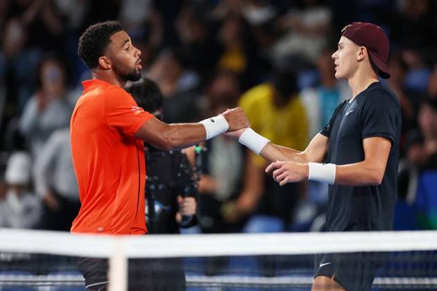 (L to R) Arthur Fils (FRA), Holger Rune (DEN), SEPTEMBER 30, 2024 - Tennis : Kinoshita Group Japan Open Tennis Championships 2024 Men s Singles Semi-Final at Ariake Coliseum in Tokyo, Japan. Noxthirdxpartyxsales  (268391033)