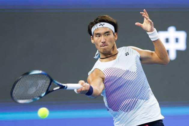 BEIJING, CHINA - SEPTEMBER 30: Bu Yunchaokete of China competes in the Men s Singles Quarterfinal match against Andrey Rublev of Russia on day eight of 2024 China Open at National Tennis Center on September 30, 2024 in Beijing, China.  Copyright: xVCGx 111521262273