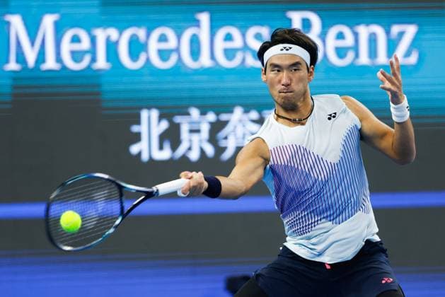 BEIJING, CHINA - SEPTEMBER 30: Bu Yunchaokete of China competes in the Men s Singles Quarterfinal match against Andrey Rublev of Russia on day eight of 2024 China Open at National Tennis Center on September 30, 2024 in Beijing, China.  Copyright: xVCGx 111521262252