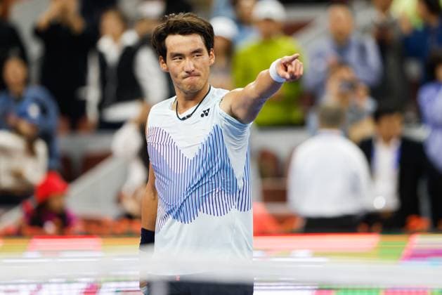 BEIJING, CHINA - SEPTEMBER 30: Bu Yunchaokete of China reacts in the Men s Singles Quarterfinal match against Andrey Rublev of Russia on day eight of 2024 China Open at National Tennis Center on September 30, 2024 in Beijing, China.  Copyright: xVCGx 111521262242