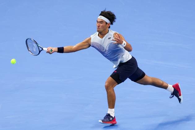BEIJING, CHINA - SEPTEMBER 30: Bu Yunchaokete of China competes in the Men s Singles Quarterfinal match against Andrey Rublev of Russia on day eight of 2024 China Open at National Tennis Center on September 30, 2024 in Beijing, China.  Copyright: xVCGx 111521256037