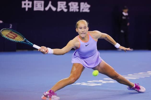 BEIJING, CHINA - SEPTEMBER 30: Mirra Andreeva of Russia competes in the Women s Singles Round of 32 match against Donna Vekic of Croatia on day eight of 2024 China Open at National Tennis Center on September 30, 2024 in Beijing, China.  Copyright: xVCGx 111521259385