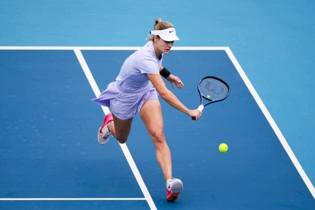 BEIJING, CHINA - SEPTEMBER 30: Anna Kalinskaya of Russia competes in the Women s Singles Round of 32 match against Peyton Stearns of America on day eight of 2024 China Open at National Tennis Center on September 30, 2024 in Beijing, China.  Copyright: xVCGx 111521261786