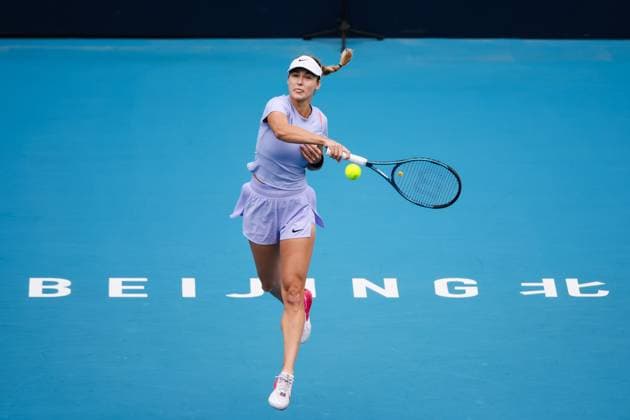 BEIJING, CHINA - SEPTEMBER 30: Anna Kalinskaya of Russia competes in the Women s Singles Round of 32 match against Peyton Stearns of America on day eight of 2024 China Open at National Tennis Center on September 30, 2024 in Beijing, China.  Copyright: xVCGx 111521261790