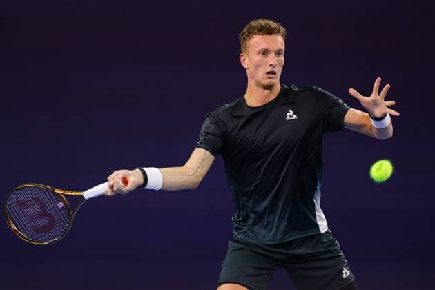 BEIJING, CHINA - SEPTEMBER 30: Jiri Lehecka of Czechia competes in the Men s Singles Quarterfinal match against Jannik Sinner of Italy on day eight of 2024 China Open at National Tennis Center on September 30, 2024 in Beijing, China.  Copyright: xVCGx 111521262151