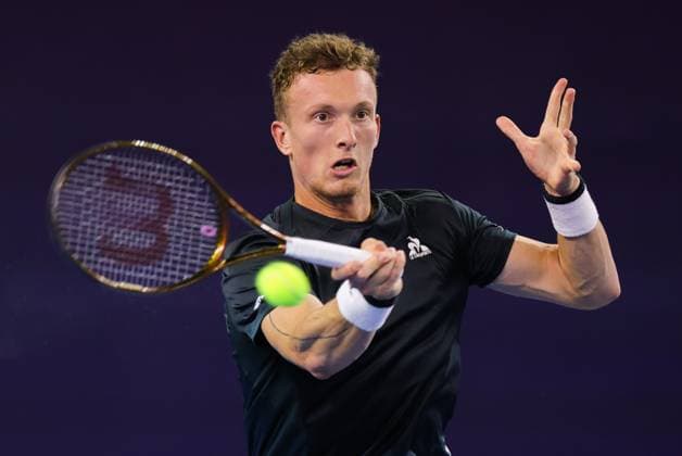BEIJING, CHINA - SEPTEMBER 30: Jiri Lehecka of Czechia competes in the Men s Singles Quarterfinal match against Jannik Sinner of Italy on day eight of 2024 China Open at National Tennis Center on September 30, 2024 in Beijing, China.  Copyright: xVCGx 111521262150