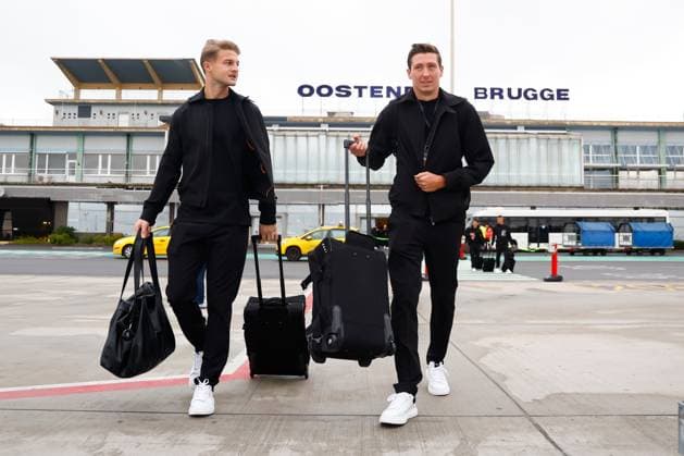 Sturm Graz v Club Brugge - UEFA Champions League - media activities OOSTENDE, BELGIUM - OCTOBER 01 : Jackers Nordin goalkeeper of Club Brugge and Vanaken Hans midfielder of Club Brugge pictured at Ostend Bruges Airport prior the UEFA Champions League match between and on October 1, 2024 in Oostende, Belgium, 01 10 2024 Oostende Belgium  Copyright: xJanxDexMeuleneirx