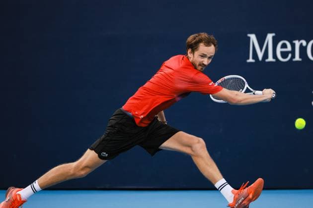 BEIJING, CHINA - SEPTEMBER 30: Daniil Medvedev of Russia competes in the Men s Singles Quarterfinal match against Flavio Cobolli of Italy on day eight of 2024 China Open at National Tennis Center on September 30, 2024 in Beijing, China.  Copyright: xVCGx 111521260743