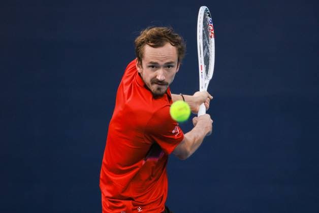 BEIJING, CHINA - SEPTEMBER 30: Daniil Medvedev of Russia competes in the Men s Singles Quarterfinal match against Flavio Cobolli of Italy on day eight of 2024 China Open at National Tennis Center on September 30, 2024 in Beijing, China.  Copyright: xVCGx 111521260736