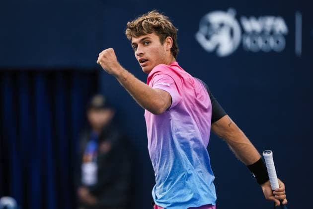 BEIJING, CHINA - SEPTEMBER 30: Flavio Cobolli of Italy reacts in the Men s Singles Quarterfinal match against Daniil Medvedev of Russia on day eight of 2024 China Open at National Tennis Center on September 30, 2024 in Beijing, China.  Copyright: xVCGx 111521260735