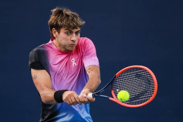 BEIJING, CHINA - SEPTEMBER 30: Flavio Cobolli of Italy competes in the Men s Singles Quarterfinal match against Daniil Medvedev of Russia on day eight of 2024 China Open at National Tennis Center on September 30, 2024 in Beijing, China.  Copyright: xVCGx 111521260733