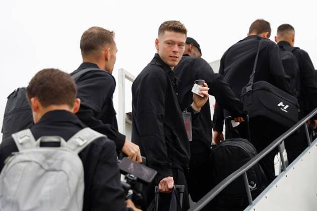 Sturm Graz v Club Brugge - UEFA Champions League - media activities OOSTENDE, BELGIUM - OCTOBER 01 : Skov Olsen Andreas forward of Club Bruggepictured at Ostend Bruges Airport prior the UEFA Champions League match between and on October 1, 2024 in Oostende, Belgium, 01 10 2024 Oostende Belgium  Copyright: xJanxDexMeuleneirx