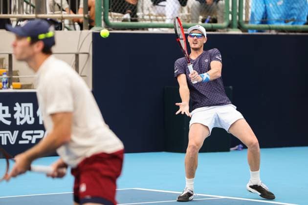 BEIJING, CHINA - SEPTEMBER 30: Jamie Murray of Britain and John Peers of Australia compete in the Men s Doubles Quarterfinal match against Francisco Cerundolo of Argentina and Nicolas Jarry of Chile on day eight of 2024 China Open at National Tennis Center on September 30, 2024 in Beijing, China.  Copyright: xVCGx 111521259810