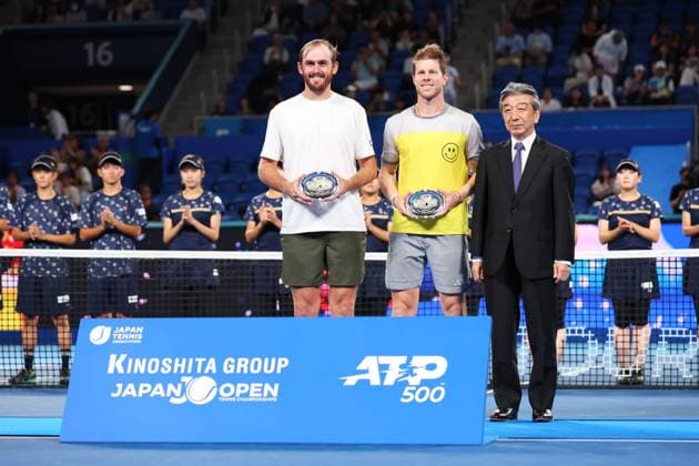Ariel Behar (URU), & Robert Galloway (USA), OCTOBER 1, 2024 - Tennis : Kinoshita Group Japan Open Tennis Championships 2024 Men s Doubles Award Ceremony at Ariake Coliseum in Tokyo, Japan. Noxthirdxpartyxsales  (268487317)