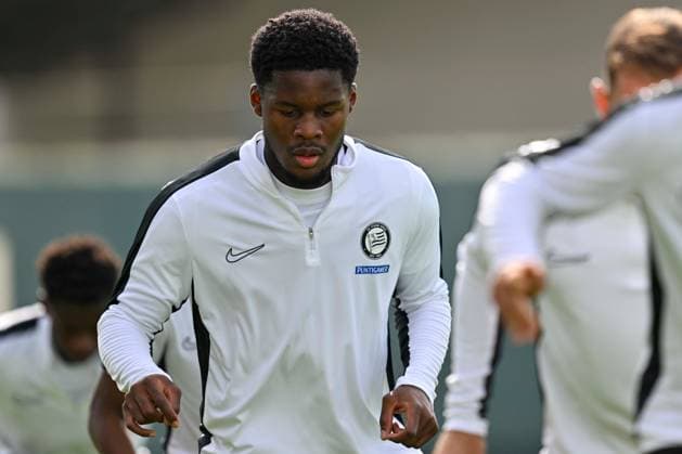 SOCCER - UEFA CL, Sturm vs Brugge GRAZ,AUSTRIA,01.OCT.24 - SOCCER - UEFA Champions League, SK Sturm Graz vs FC Bruegge, preview, training Sturm. Image shows Tochi Chukwuani (Sturm).  GEPAxpictures xAvnixRetkoceri