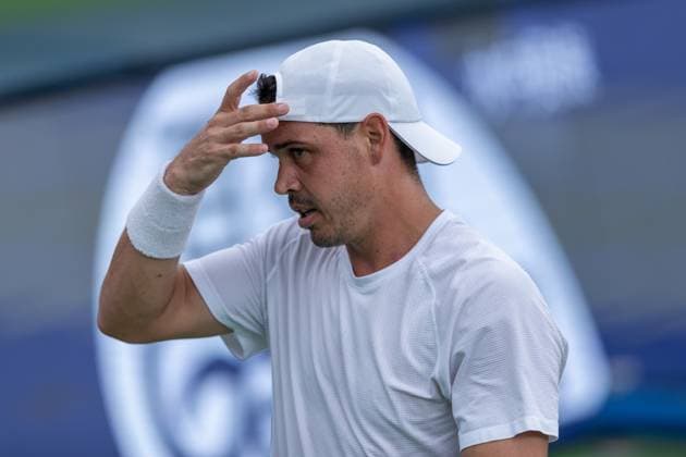 SHANGHAI, CHINA - OCTOBER 01: Alex Bolt of Australia reacts in the 2nd Round Qualifying match against Dan Evans of Great Britain on Day 2 of 2024 Shanghai Rolex Masters at Qi Zhong Tennis Centre on October 1, 2024 in Shanghai, China.  Copyright: xVCGx 111521306879