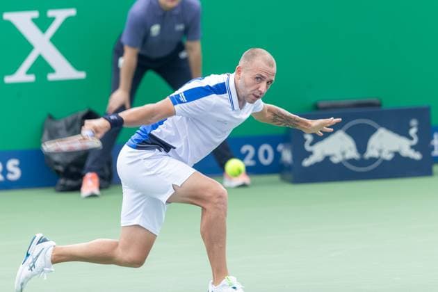 SHANGHAI, CHINA - OCTOBER 01: Dan Evans of Great Britain competes in the 2nd Round Qualifying match against Alex Bolt of Australia on Day 2 of 2024 Shanghai Rolex Masters at Qi Zhong Tennis Centre on October 1, 2024 in Shanghai, China.  Copyright: xVCGx 111521306876