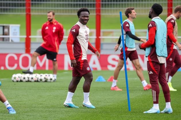 Nestroy Irankunda FC Bayern Muenchen, 31 at training, Final training, FC Bayern Muenchen, Football, UEFA Champions League, Matchday 2, Season 24 25, 01 10 2024, Final training, FC Bayern Muenchen, Football, UEFA Champions League, Matchday 2, Season 24 25, 01 10 2024 Muenchen Copyright: xEibner-Pressefoto JennixMaulx EP_JML
