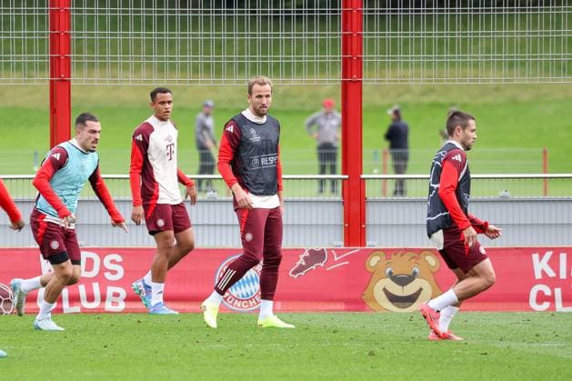 Harry Kane FC Bayern Muenchen, 09 at training, Final training, FC Bayern Muenchen, Football, UEFA Champions League, Matchday 2, Season 24 25, 01 10 2024, Final training, FC Bayern Muenchen, Football, UEFA Champions League, Matchday 2, Season 24 25, 01 10 2024 Muenchen Copyright: xEibner-Pressefoto JennixMaulx EP_JML