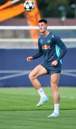RB Leipzig Training Champions League Leipzig, 01 10 2024, RB Training Center, Football, UEFA Champions League, Matchday 1, RB LEIPZIG vs JUVENTUS TURIN on 02 10 2024 , Final training RB Leipzig , In the picture Benjamin Sesko 30, RB Leipzig , Picture Point