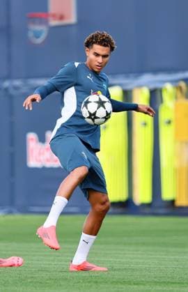 RB Leipzig Training Champions League Leipzig, 01 10 2024, RB Training Center, Football, UEFA Champions League, Matchday 1, RB LEIPZIG vs JUVENTUS TURIN on 02 10 2024 , Final training RB Leipzig , In the picture Antonio Nusa 7, RB Leipzig , Picture Point