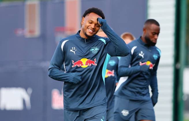 RB Leipzig Training Champions League Leipzig, 01 10 2024, RB Training Center, Football, UEFA Champions League, Matchday 1, RB LEIPZIG vs JUVENTUS TURIN on 02 10 2024 , Final training RB Leipzig , In the picture Lois Openda 11, RB Leipzig , Picture Point