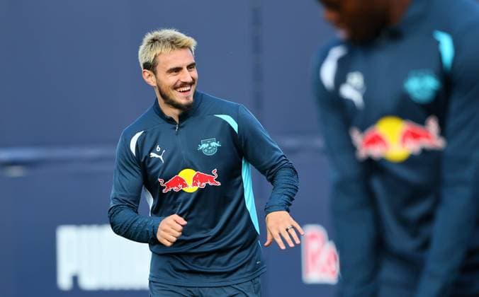 RB Leipzig Training Champions League Leipzig, 01 10 2024, RB Training Center, Football, UEFA Champions League, Matchday 1, RB LEIPZIG vs JUVENTUS TURIN on 02 10 2024 , Final training RB Leipzig , In the picture Eljif Elmas 6, RB Leipzig , Picture Point