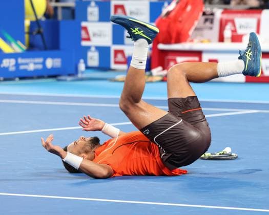 Arthur Fils celebrates after winning, Mens Singles, Gentlemen s Singles, Final, Final, Kinoshita Group Japan Open Tennis Championships, Tokyo, Japan Copyright: xJuergenxHasenkopfx