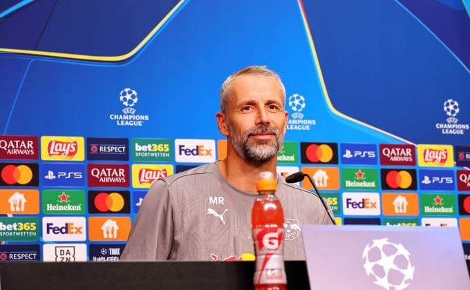 RB Leipzig Press conference Champions League Leipzig, 01 10 2024, RB Academy, Football, UEFA Champions League, Matchday 1, RB LEIPZIG vs JUVENTUS TURIN on 02 10 2024 , Press conference RB Leipzig , In the picture head coach Marco Rose, RB Leipzig , Picture Point