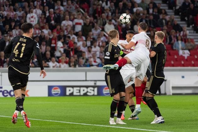 Goal for 1 0 by Enzo Millot VfB Stuttgart, 08 GER, VfB Stuttgart vs AC Sparta Prague, Football, Men, UEFA Champions League, Matchday 2, Season 2024 2025, 01 10 2024, GER, VfB Stuttgart vs AC Sparta Prague, Football, Men, UEFA Champions League, Matchday 2, Season 2024 2025, 01 10 2024 Stuttgart Copyright: xEibner-Pressefoto WolfgangxFrankx EP_WFK