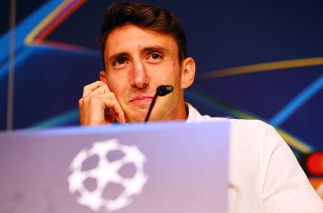Juventus Turin Press Conference Champions League Leipzig, 01 10 2024, RB Academy, Football, UEFA Champions League, Matchday 1, RB LEIPZIG vs JUVENTUS TURIN on 02 10 2024 , Press Conference Juventus Turin , In the picture Andrea Cambiaso 27, JUVE, Player , Picture Point