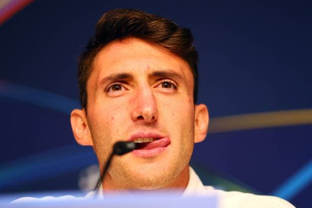Juventus Turin Press Conference Champions League Leipzig, 01 10 2024, RB Academy, Football, UEFA Champions League, Matchday 1, RB LEIPZIG vs JUVENTUS TURIN on 02 10 2024 , Press Conference Juventus Turin , In the picture Andrea Cambiaso 27, JUVE, Player , Picture Point