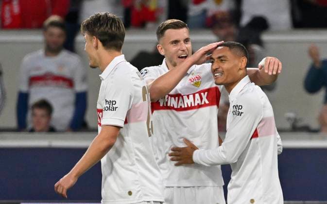 GOAL for 1 0 Enzo Millot VfB Stuttgart 08 Ermedin Demirovic VfB Stuttgart 09 Anthony Rouault VfB Stuttgart 29 Champions League VfB Stuttgart vs AC Sparta Prague 01 10 2024 DFL REGULATIONS PROHIBIT ANY USE OF PHOTOGRAPHS AS IMAGE SEQUENCES AND OR QUASI VIDEO VfB Stuttgart vs AC Sparta Prague