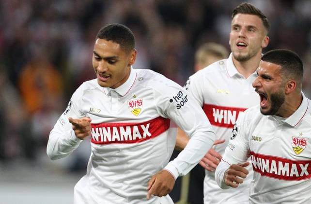 Millot Tor 1-0 , VfB Stuttgart - Sparta Prag, Uefa Champions League , Fußball , in der MHP Arena, Stuttgart, Baden-Württemberg , Deutschland . Oktober 01, 2024 - Photo by: Davide Elias Ipa Photo Pressefoto DENL Copyright: xx
