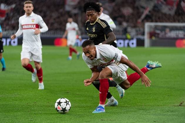 v li Angelo Preciado AC Sparta Prague, 17 , Jamie Leweling VfB Stuttgart 18 GER, VfB Stuttgart vs AC Sparta Prague, Football, Men, UEFA Champions League, Matchday 2, Season 2024 2025, 01 10 2024, GER, VfB Stuttgart vs AC Sparta Prague, Football, Men, UEFA Champions League, Matchday 2, Season 2024 2025, 01 10 2024 Stuttgart Copyright: xEibner-Pressefoto WolfgangxFrankx EP_WFK