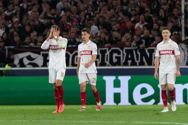 Goal for 1 1 by Kaan Kairinen AC Sparta Prague, 06 frustration at Atakan Karazor VfB Stuttgart, 16 , Anthony Rouault VfB Stuttgart 29 , Angelo Stiller VfB Stuttgart, 06 GER, VfB Stuttgart vs AC Sparta Prague, Football, Men, UEFA Champions League, Matchday 2, Season 2024 2025, 01 10 2024, GER, VfB Stuttgart vs AC Sparta Prague, Football, Men, UEFA Champions League, Matchday 2, Season 2024 2025, 01 10 2024 Stuttgart Copyright: xEibner-Pressefoto WolfgangxFrankx EP_WFK