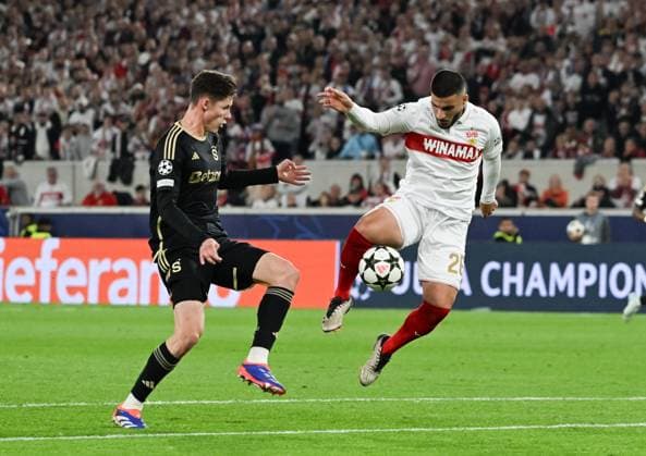 01 10 2024, xsltx, Football UEFA Champions League, VfB Stuttgart Sparta Prague emspor, v l Martin Vitik Sparta Prague , Deniz Undav VfB Stuttgart DFL DFB REGULATIONS PROHIBIT ANY USE OF PHOTOGRAPHS as IMAGE SEQUENCES and or QUASI VIDEO