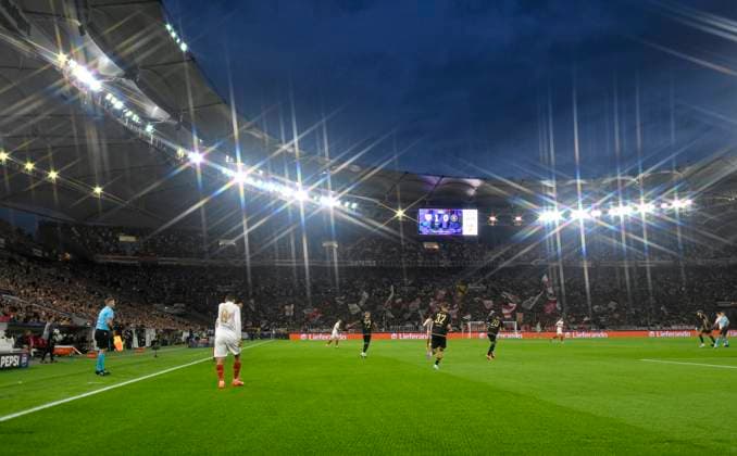 Uebersicht stimmungsvoll MHPArena Flutlicht Innenraum Champions League VfB Stuttgart vs AC Sparta Prague 01 10 2024 DFL REGULATIONS PROHIBIT ANY USE OF PHOTOGRAPHS AS IMAGE SEQUENCES AND OR QUASI VIDEO VfB Stuttgart vs AC Sparta Prague