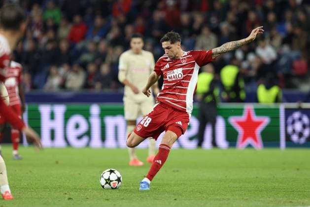 SOCCER - UEFA CL, RBS vs Brest SALZBURG,AUSTRIA,01.OCT.24 - SOCCER - UEFA Champions League, Red Bull Salzburg vs Stade Brestois 29. Image shows Jonas Martin (Brest).  GEPAxpictures xMathiasxMandl