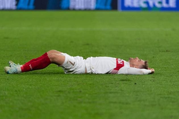After the end of the match disappointment, frustration at Maximilian Mittelstaedt VfB Stuttgart, 07 on the ground GER, VfB Stuttgart vs AC Sparta Prague, Football, Men, UEFA Champions League, Matchday 2, Season 2024 2025, 01 10 2024, GER, VfB Stuttgart vs AC Sparta Prague, Football, Men, UEFA Champions League, Matchday 2, Season 2024 2025, 01 10 2024 Stuttgart Copyright: xEibner-Pressefoto WolfgangxFrankx EP_WFK