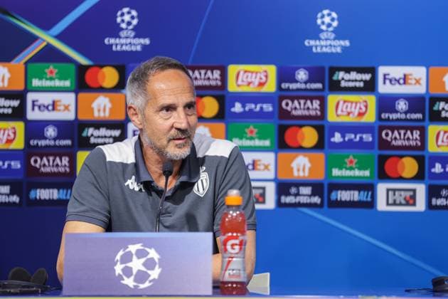 FC Monaco MD-1 press conference, PK, Pressekonferenz Adi Hutter speaks during a Monaco press conference ahead UEFA Champions League match between Dinamo Zagreb and Monaco at Maksimir Stadion in Zagreb, Croatia on October 1, 2024.  LukaxStanzl PIXSELL