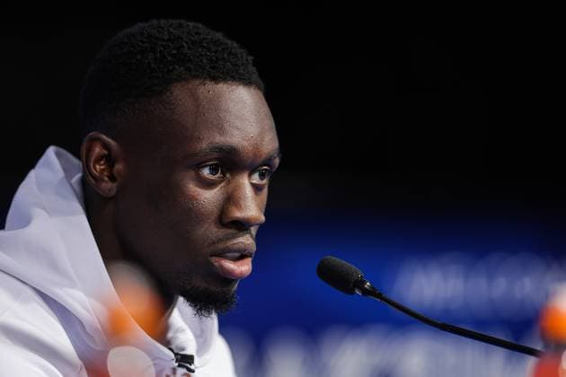 FC Monaco MD-1 press conference, PK, Pressekonferenz Folarin Balogun speaks during a Monaco press conference ahead UEFA Champions League match between Dinamo Zagreb and Monaco at Maksimir Stadion in Zagreb, Croatia on October 1, 2024.  LukaxStanzl PIXSELL