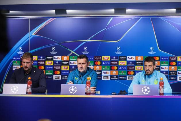 Dinamo Zagreb MD-1 press conference, PK, Pressekonferenz Dinamo Zagreb Head Coach Nenad Bjelica and Arijan Ademi speaks during a Dinamo Zagreb press conference ahead UEFA Champions League match between Dinamo Zagreb and Monaco at Maksimir Stadion in Zagreb, Croatia on October 1, 2024.  LukaxStanzl PIXSELL