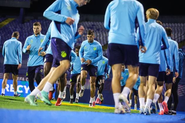 Dinamo Zagreb MD-1 training session Dinamo Squad during a Dinamo Zagreb training session ahead UEFA Champions League match between Dinamo Zagreb and Monaco at Maksimir Stadion in Zagreb, Croatia on October 1, 2024.  LukaxStanzl PIXSELL