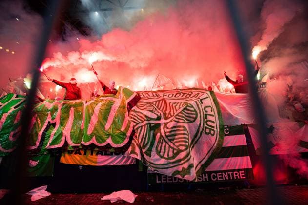 01 10 2024 Football, 2024 2025, Champions League, Group stage, Matchday 2, Borussia Dortmund Celtic Glasgow Fans Celtic with a choreography and pyrotechnics
