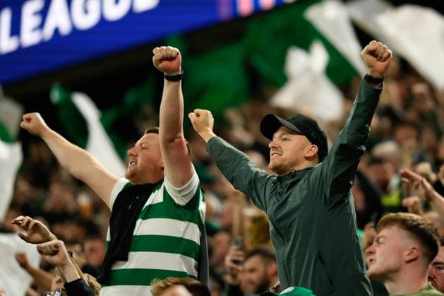 Champions League 24 25 , Matchday 2 Borussia Dortmund Celtic Glasgow, Signal Iduna Park, Fans of Celtic Glasgow DFB DFL REGULATIONS PROHIBIT ANY USE OF PHOTOGRAPHS AS IMAGE SEQUENCES AND OR QUASI VIDEO Copyright: HMBxMedia JoachimxBywaletz